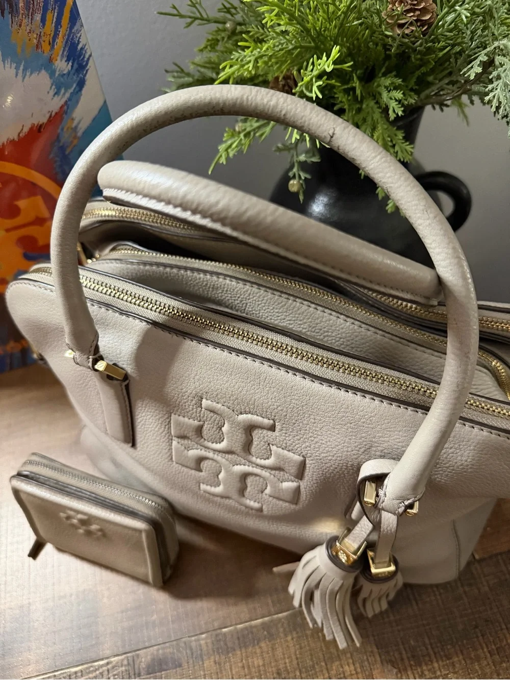 Tory Burch Thea Triple Zip Satchel Bag